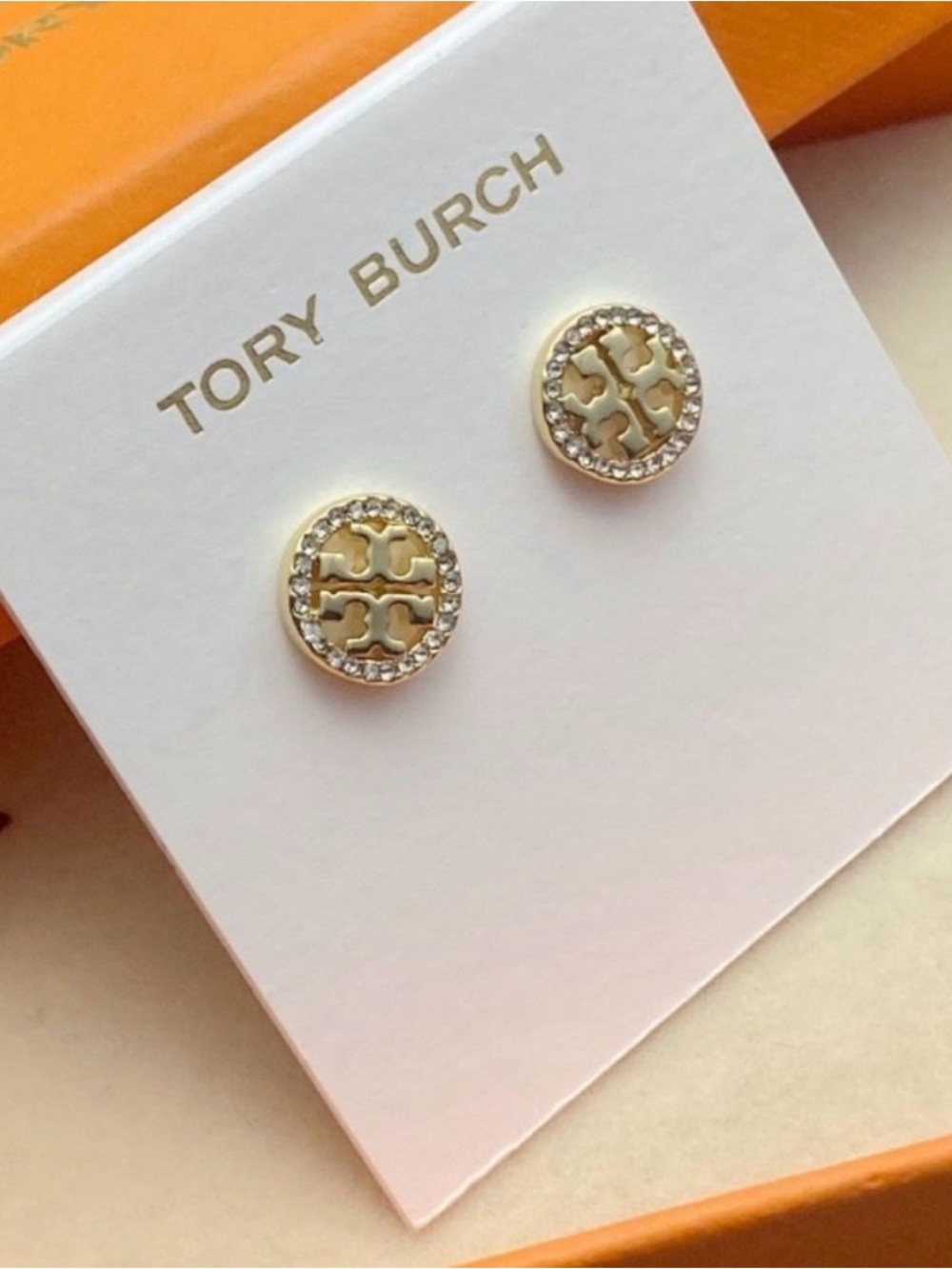 Tory Burch Pavé Gold Necklace and Earring Set - Picture 2 of 7